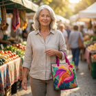 Quilted Tote Bag - Rainbow Flamingo 3