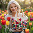 Quilted Tote Bag - Tulip Garden 3