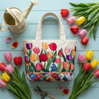 Quilted Tote Bag - Tulip Garden 4