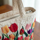 Quilted Tote Bag - Tulip Garden 5