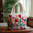 Quilted Tote Bag - Tulip Garden 1