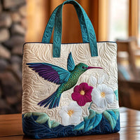 Quilted Bag - Hummingbird and White Flower
