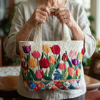 Quilted Tote Bag - Tulip Garden 2